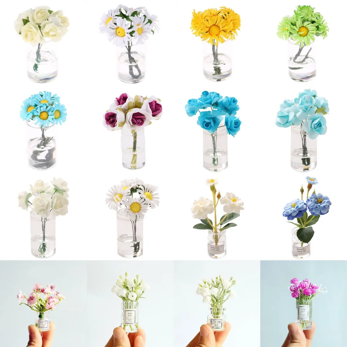 1:12 Dollhouse Miniature Jasmine Flower Vase Glass Dried Flower Vase Flower Arrangement Pot Doll Home Simulation Potted Plants
1:12 Dollhouse Miniature Jasmine Flower Vase Glass Dried Flower Vase Flower Arrangement Pot Doll Home Simulation Potted Plants