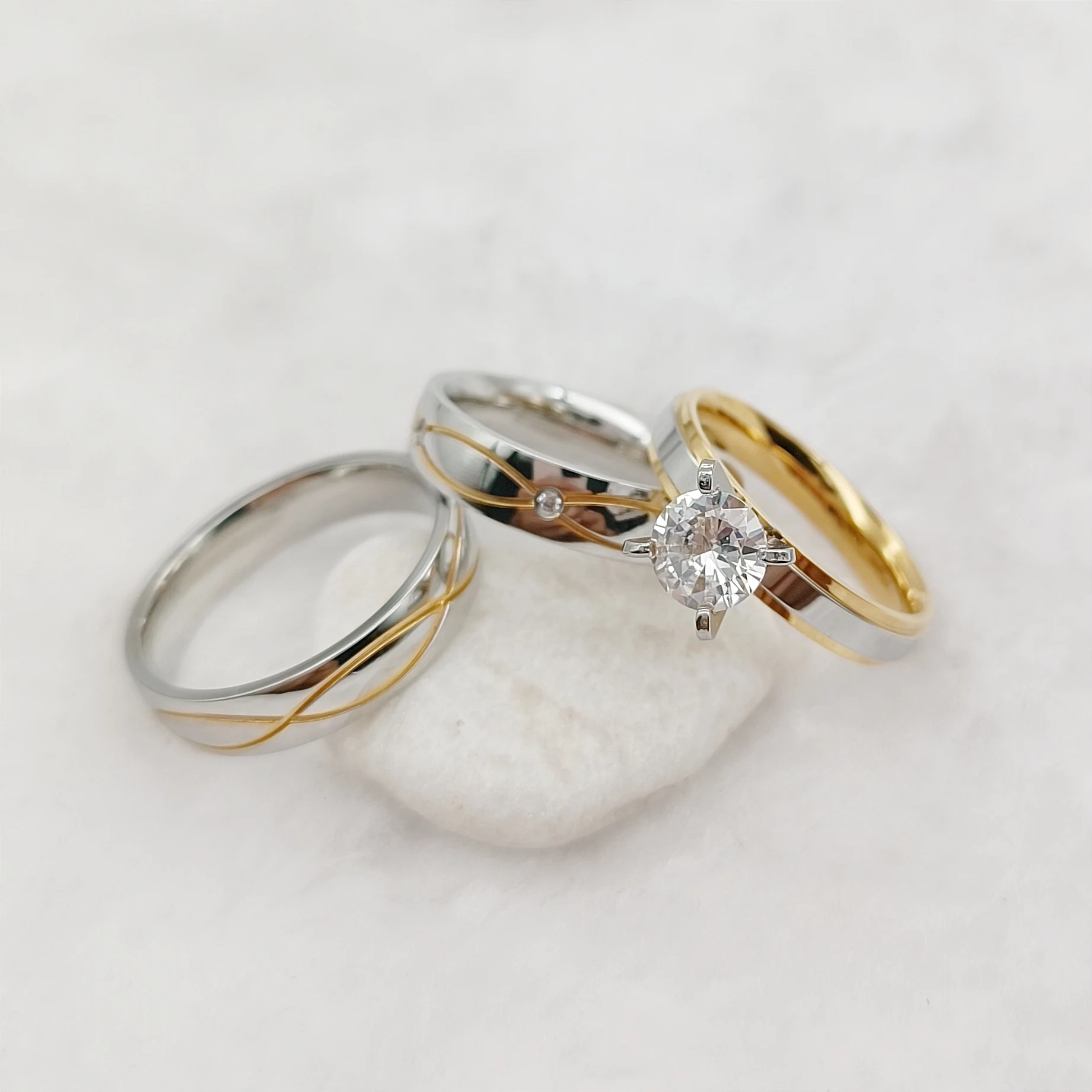 Wedding Engagement Rings Sets for Men and Women Stainless Steel Jewery Cz Diamond Couples Joyas De Acero Inoxidable Alliance Mar
Wedding Engagement Rings Sets for Men and Women Stainless Steel Jewery Cz Diamond Couples Joyas De Acero Inoxidable Alliance Mar