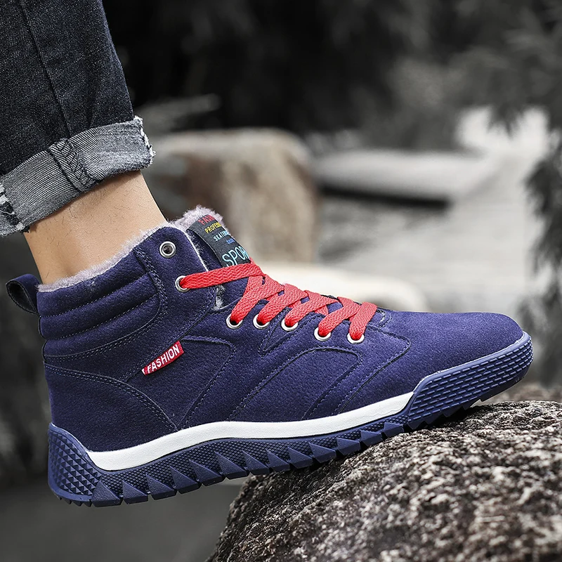 Super Warm Winter Men Boots Fur Plus Size 39-46 Snow Boots Men Fashion Color Blocking Ankle Boots Winter Shoes For Man 
Super Warm Winter Men Boots Fur Plus Size 39-46 Snow Boots Men Fashion Color Blocking Ankle Boots Winter Shoes For Man