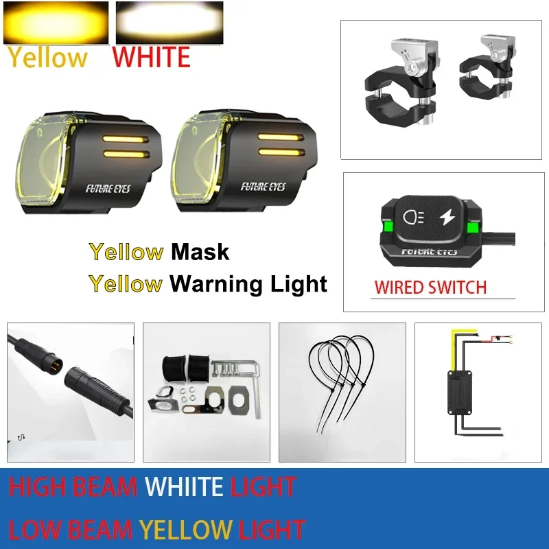 Прожектор для мотоцикла Future Eyes UF1 Viper, подсветка для противотуманных фар, вспомогательное устройство для дорожной кладки, предупредительные огни, проводной или беспроводной переключатель
Прожектор для мотоцикла Future Eyes UF1 Viper, подсветка для противотуманных фар, вспомогательное устройство для дорожной кладки, предупредительные огни, проводной или беспроводной переключатель