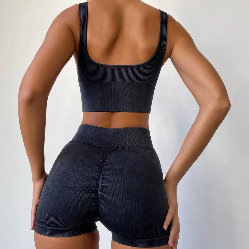 Seamless Sports Set Women Crop Top Bra Acid Wash Biker Shorts Yoga Workout Outfit Fitness Gym Clothes Sports Suits Tracksuit
Seamless Sports Set Women Crop Top Bra Acid Wash Biker Shorts Yoga Workout Outfit Fitness Gym Clothes Sports Suits Tracksuit