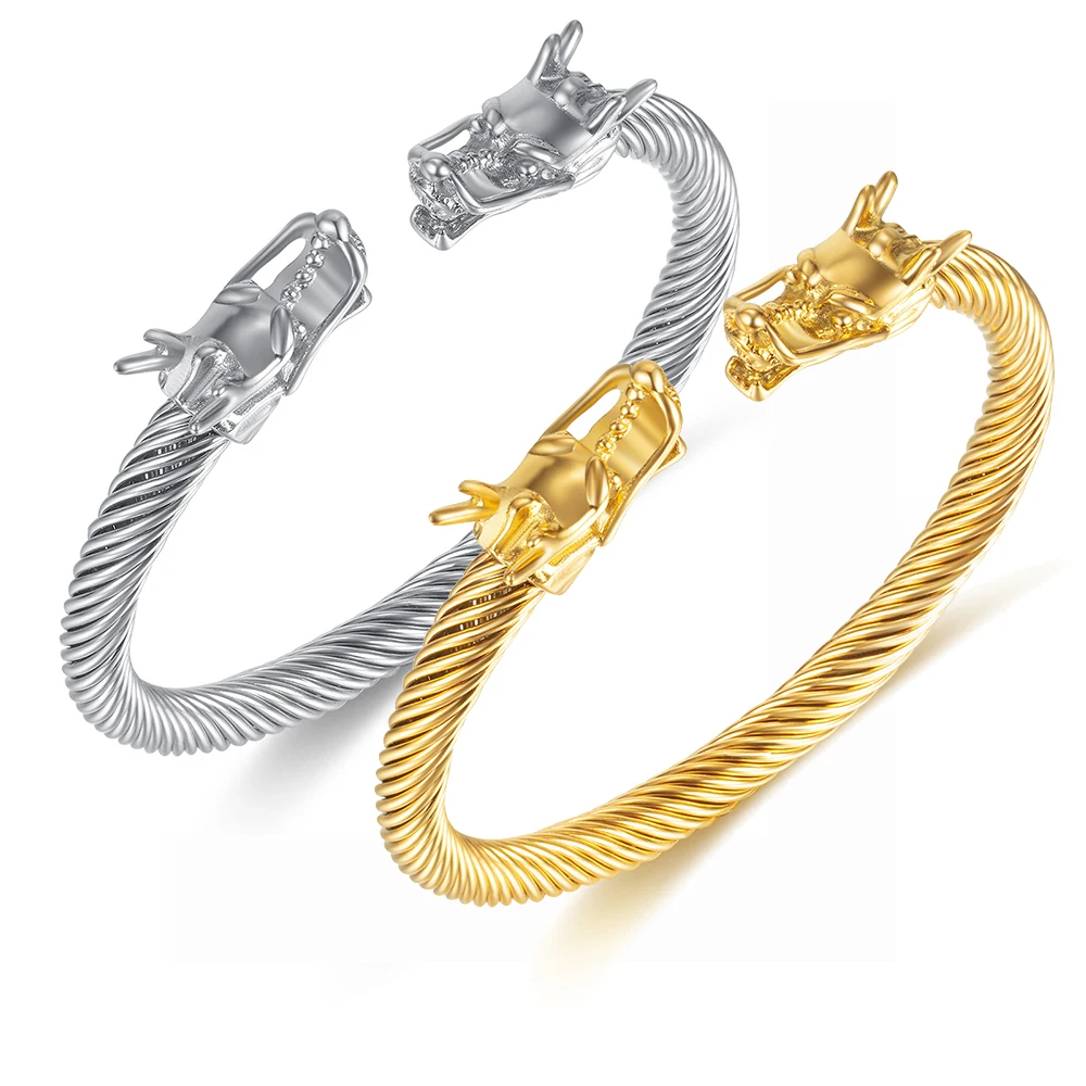 Fashion Jewelry Retro Chinese Dragon Stainless Steel Bracelet Vacuum Electroplating Personality Hip Hop All-match Titanium Steel
Fashion Jewelry Retro Chinese Dragon Stainless Steel Bracelet Vacuum Electroplating Personality Hip Hop All-match Titanium Steel