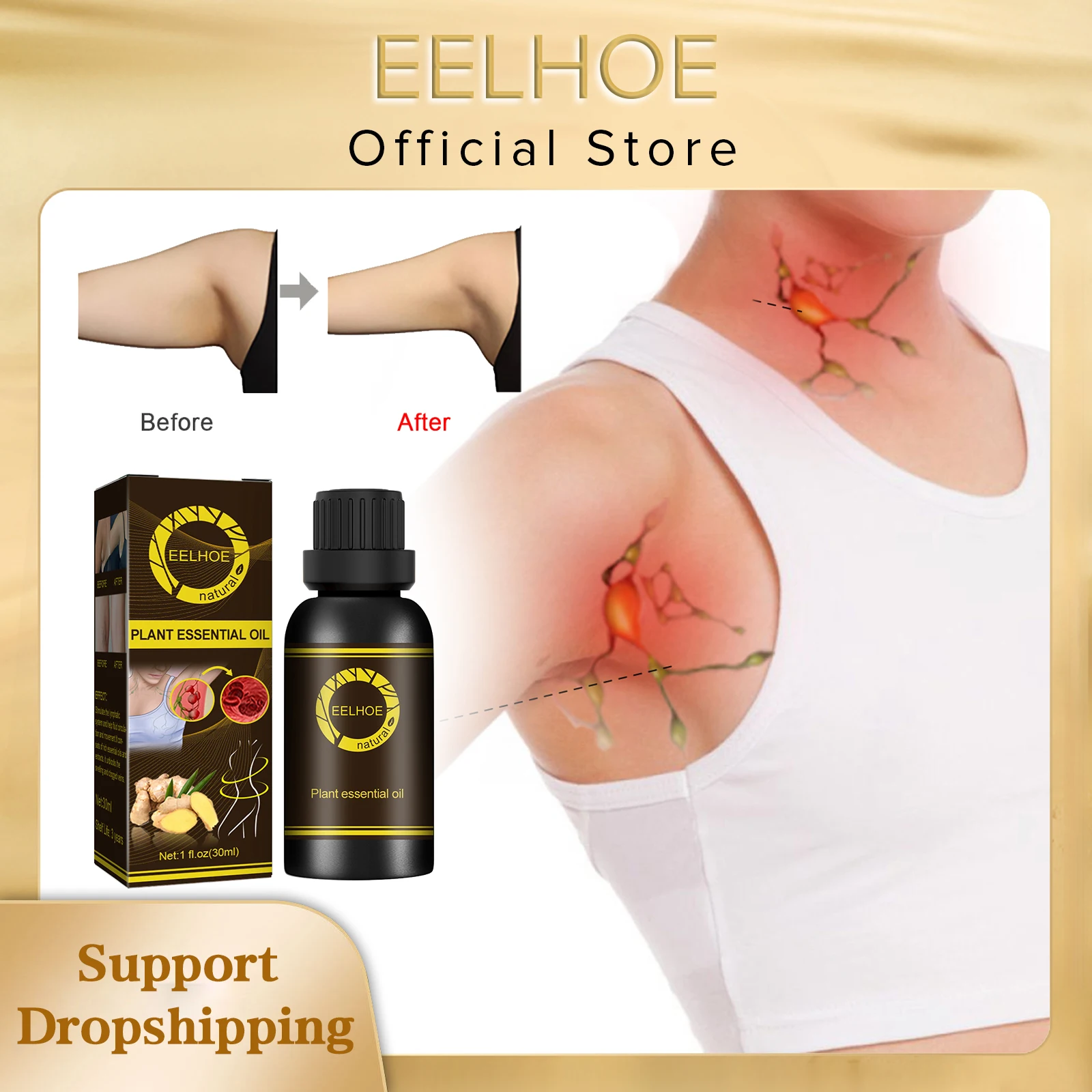 EELHOE Lymphatic Massage Oil Natural Ginger Anti Aging Plant Serum Lymphatic Drainage Therapy Body Detox Relieve Essential Oil
EELHOE Lymphatic Massage Oil Natural Ginger Anti Aging Plant Serum Lymphatic Drainage Therapy Body Detox Relieve Essential Oil