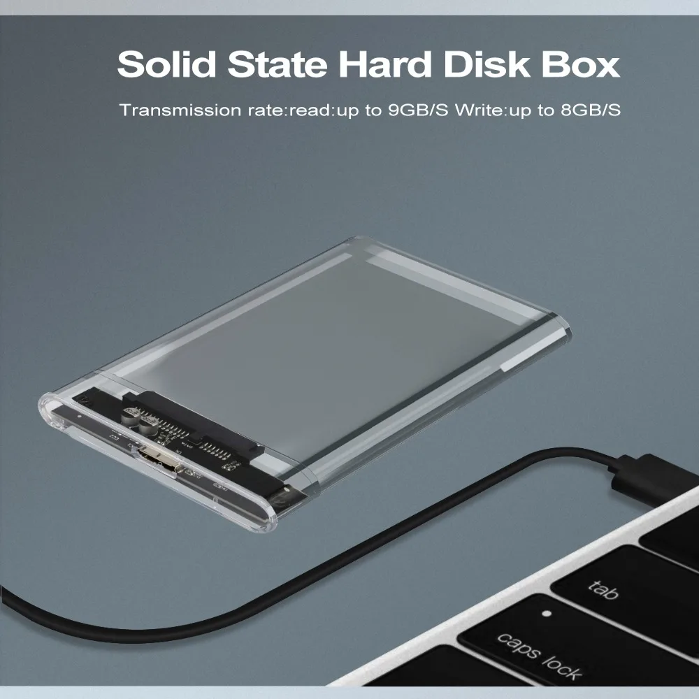 

Коробка для мобильных устройств USB 3,0 с кабелем для передачи данных Type-C 3,1, коробка для хранения жестких дисков 2,5 дюйма, HDD