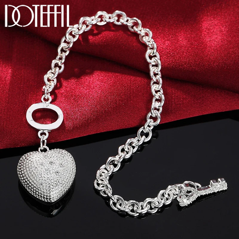 DOTEFFIL 925 Sterling Silver Heart AAA Zircon Bracelet For Woman Charm Wedding Engagement Fashion Party Jewelry 
DOTEFFIL 925 Sterling Silver Heart AAA Zircon Bracelet For Woman Charm Wedding Engagement Fashion Party Jewelry