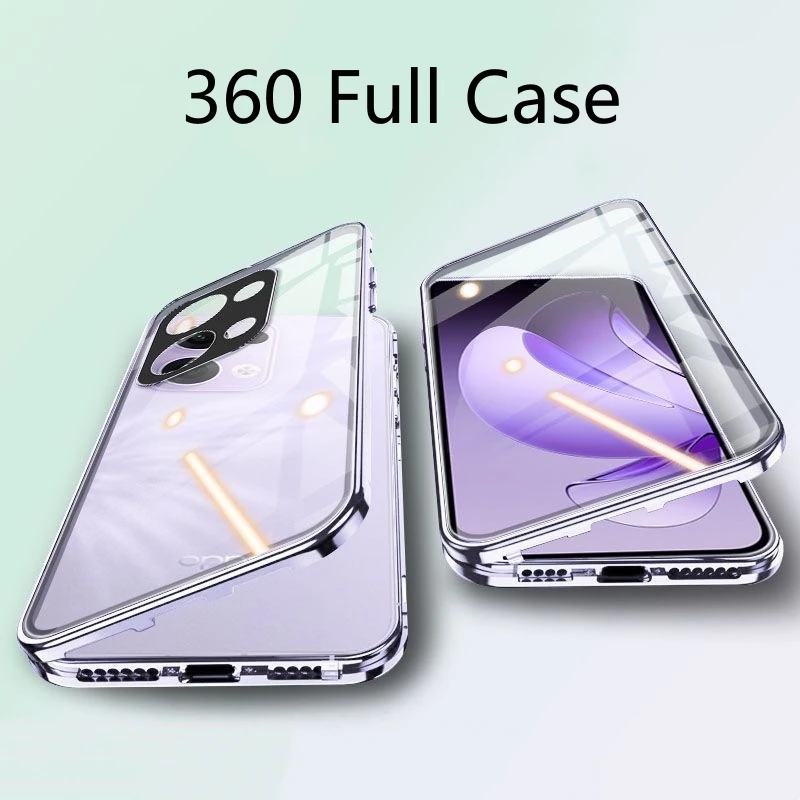 Полный чехол 360 для Oppo Reno 13 Pro 5G Reno13 13Pro двухсторонний магнитный адсорбционный