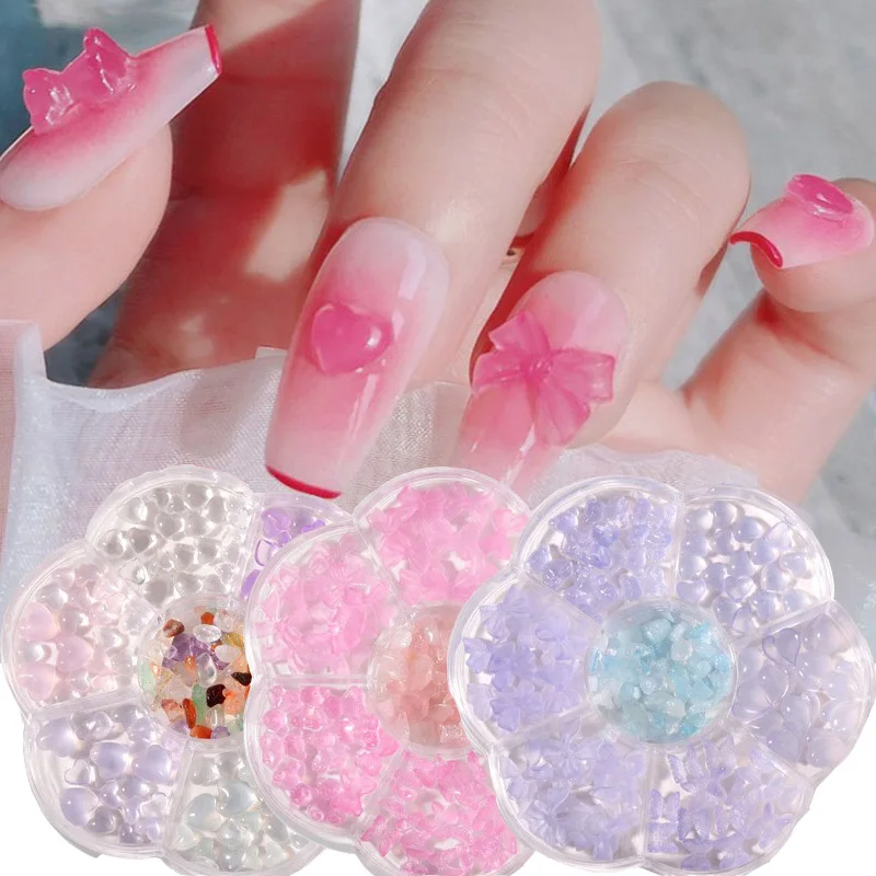 3D Love Heart Nail Rhinestones Light Changing Bowknot Bear Crystals Stone DIY Nail Art Decorations Jelly Resin Manicure Jewelry
3D Love Heart Nail Rhinestones Light Changing Bowknot Bear Crystals Stone DIY Nail Art Decorations Jelly Resin Manicure Jewelry