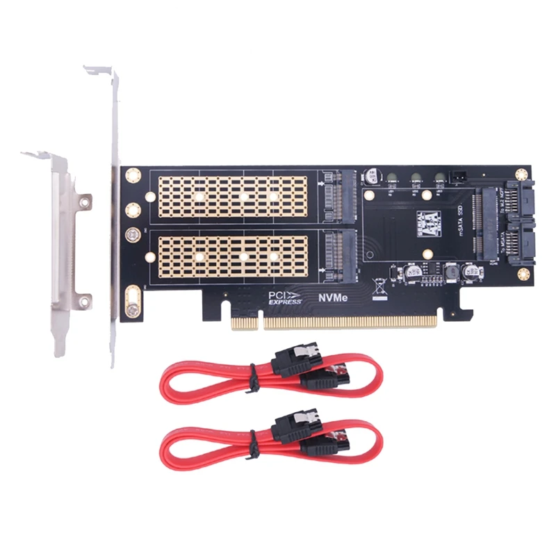 

M.2 Nvme SSD NGFF To PCIE 3.0 X16 Adapter M Key B Key MSATA PCI Expansion SATA 3 In 1 Converter Riser