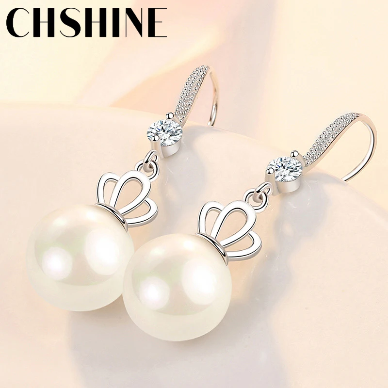 CHSHINE 925 Sterling Silver 10MM/12MM Pearl Crown Earrings For Women Banquet Party Gift Fashion Jewelry
CHSHINE 925 Sterling Silver 10MM/12MM Pearl Crown Earrings For Women Banquet Party Gift Fashion Jewelry