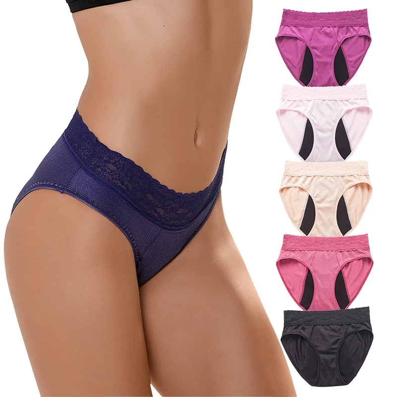 

Menstrual Panties For Women Period Underwear 4 Layer Plus Size Heavy Flow Absorbency Leakproof Physiological Sanitary Lingerie