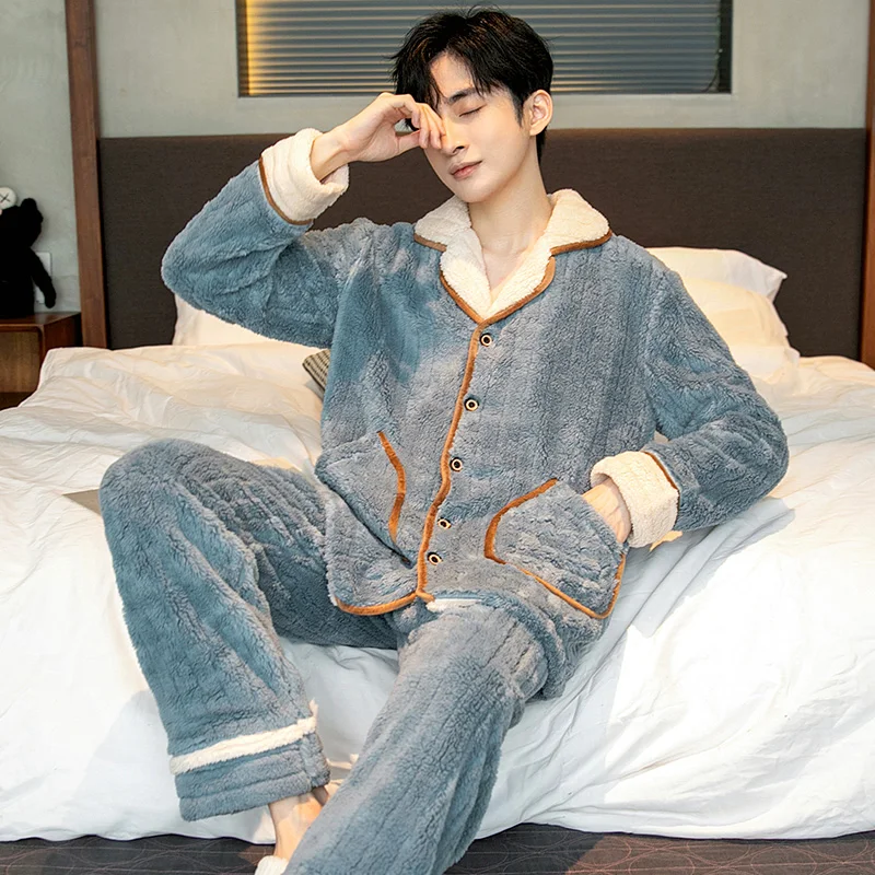 QUHENG Men Winter Pyjamas Suit Long Sleeve Autumn Thick Warm Flannel Pajama Sets for Coral Velvet Cute Sleepwear Homewear
QUHENG Men Winter Pyjamas Suit Long Sleeve Autumn Thick Warm Flannel Pajama Sets for Coral Velvet Cute Sleepwear Homewear