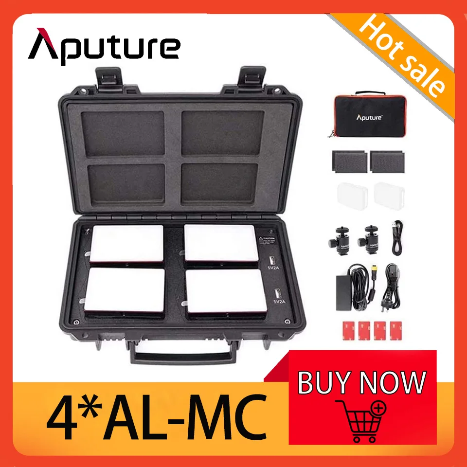 Aputure AL MC 4-Light Travel Kit Photography Light Studio Mini LED RGB 3200K-6500K HSI/CCI/FX Lighting Modes with Charging Case
Aputure AL MC 4-Light Travel Kit Photography Light Studio Mini LED RGB 3200K-6500K HSI/CCI/FX Lighting Modes with Charging Case