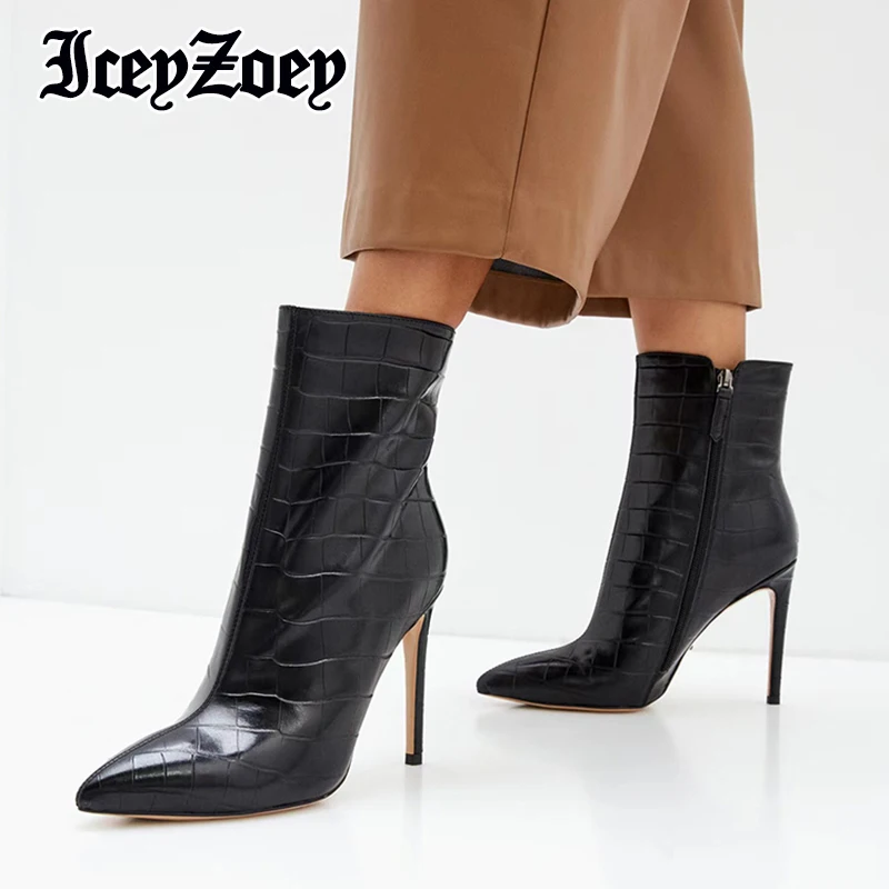 Женские короткие ботинки IceyZoey, черные повседневные ботильоны на высоком каблуке, с острым носком, Размеры 35-43, 2022
Женские короткие ботинки IceyZoey, черные повседневные ботильоны на высоком каблуке, с острым носком, Размеры 35-43, 2022