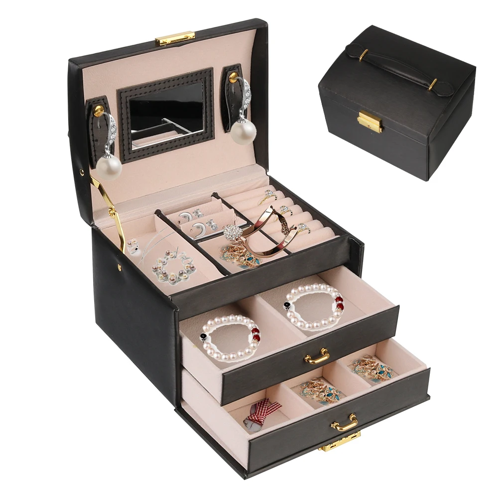 2022 Tri-Layer Large Space New Leather Jewelry Storage Box Velvet Organizer Display European Storage Boxes Gift Holder Case
2022 Tri-Layer Large Space New Leather Jewelry Storage Box Velvet Organizer Display European Storage Boxes Gift Holder Case