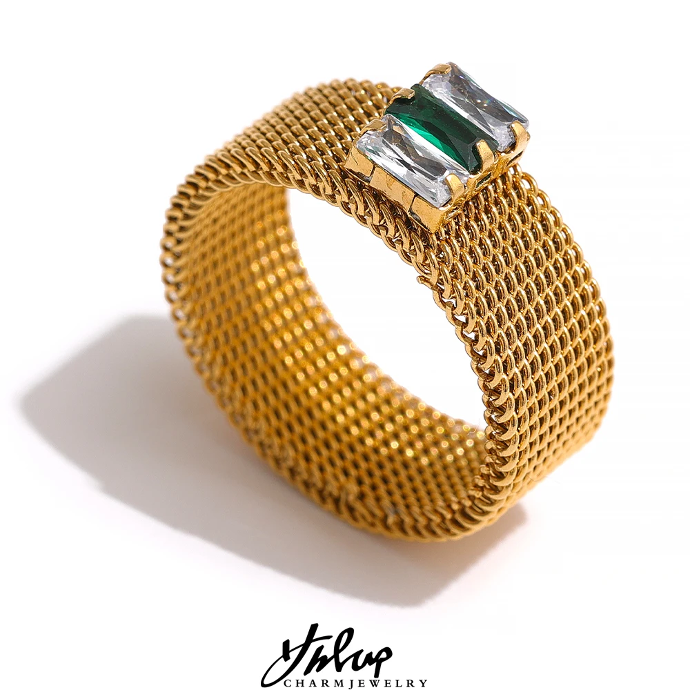 Yhpup Metal Wide Texture Stainless Steel Cubic Zirconia 18k Gold Plated Ring Tarnish Free Fashion Women Trendy Anillo Jewelry
Yhpup Metal Wide Texture Stainless Steel Cubic Zirconia 18k Gold Plated Ring Tarnish Free Fashion Women Trendy Anillo Jewelry