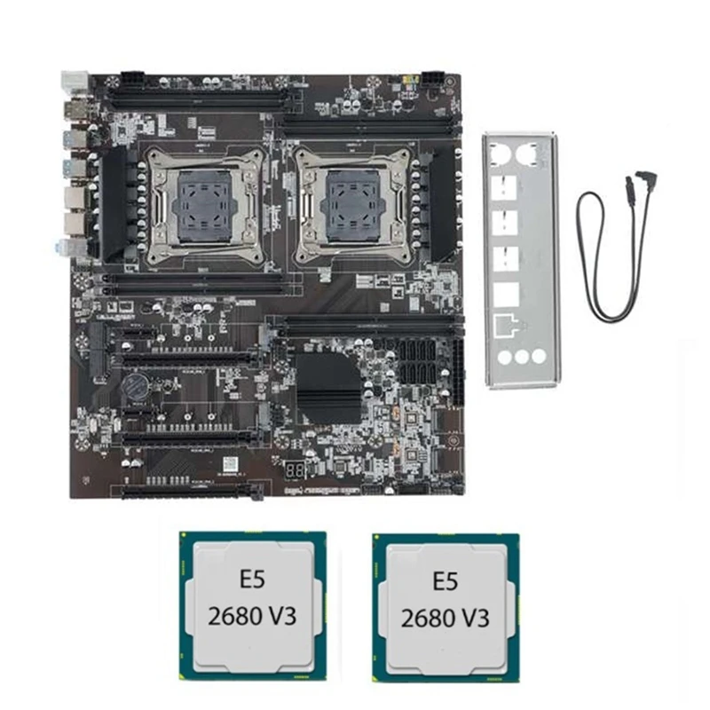 Материнская плата X99 с двумя разъемами, LGA 2011-3, двойной процессор DDR4, слот для памяти PCI-E 16X, SATA2.0, NVME, M.2, интерфейсы, зеркальный процессор V3
Материнская плата X99 с двумя разъемами, LGA 2011-3, двойной процессор DDR4, слот для памяти PCI-E 16X, SATA2.0, NVME, M.2, интерфейсы, зеркальный процессор V3