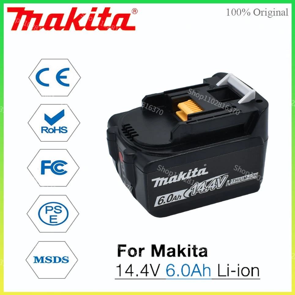 

Аккумуляторная батарея Makita 14,4 В, 6000 мАч, фотоиндикатор BL1430, BL1415, BL1440, 196875-4, 194558-0, 195444-8, Makita 14,4 В, Ач