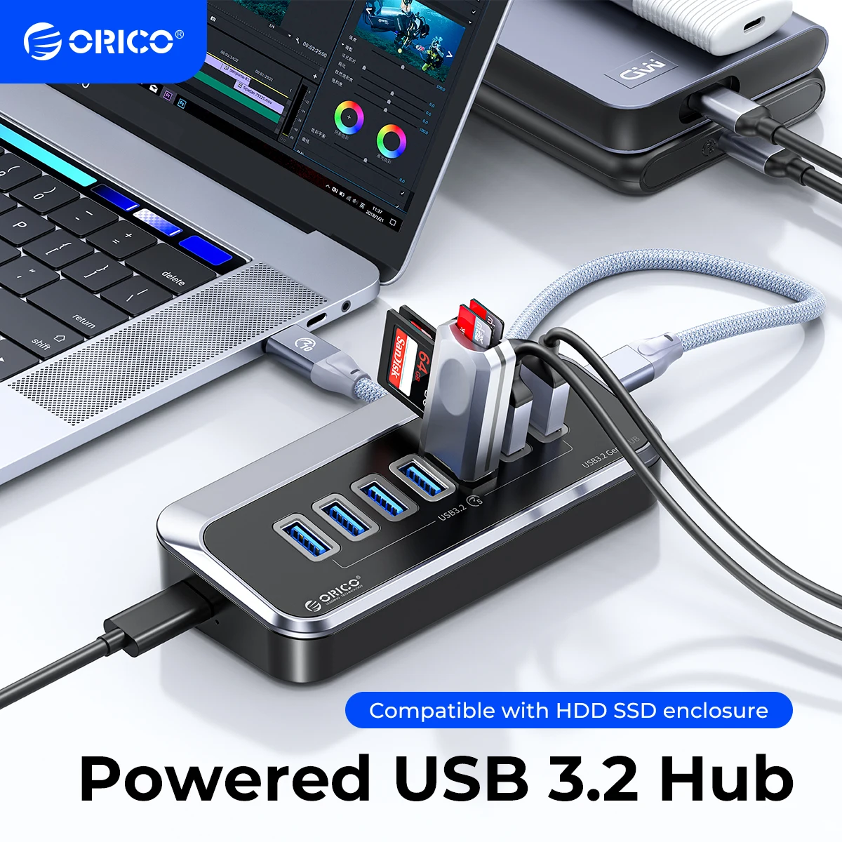 ORICO 10Gbps USB 3.2 HUB Super Speed Type-C Splitter OTG Adapter With USB C Power Supply Port for MacBook Computer Accessories
ORICO 10Gbps USB 3.2 HUB Super Speed Type-C Splitter OTG Adapter With USB C Power Supply Port for MacBook Computer Accessories