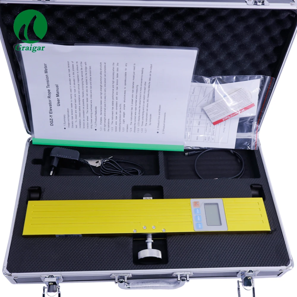DGZ-Y-5000 Elevator Rope Tensionmeter Elevator Traction Wire Rope Tester Range 5000N
DGZ-Y-5000 Elevator Rope Tensionmeter Elevator Traction Wire Rope Tester Range 5000N
