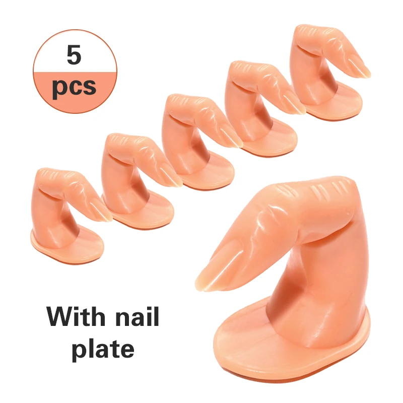 

5/10Pcs Plastic Fake Practice Finger Acrylic Nail Tips Practise Hand Model Fingers Training Manicure Nagel Display Nails Tools