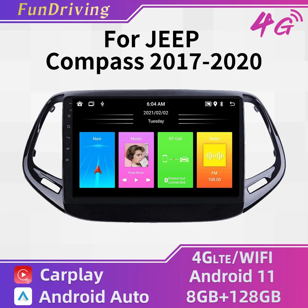 Android 2 Din Car Radio Stereo for JEEP Compass 2017-2020 Car GPS Navigation Multimedia Player Autoradio Audio Auto Head Unit 
Android 2 Din Car Radio Stereo for JEEP Compass 2017-2020 Car GPS Navigation Multimedia Player Autoradio Audio Auto Head Unit
