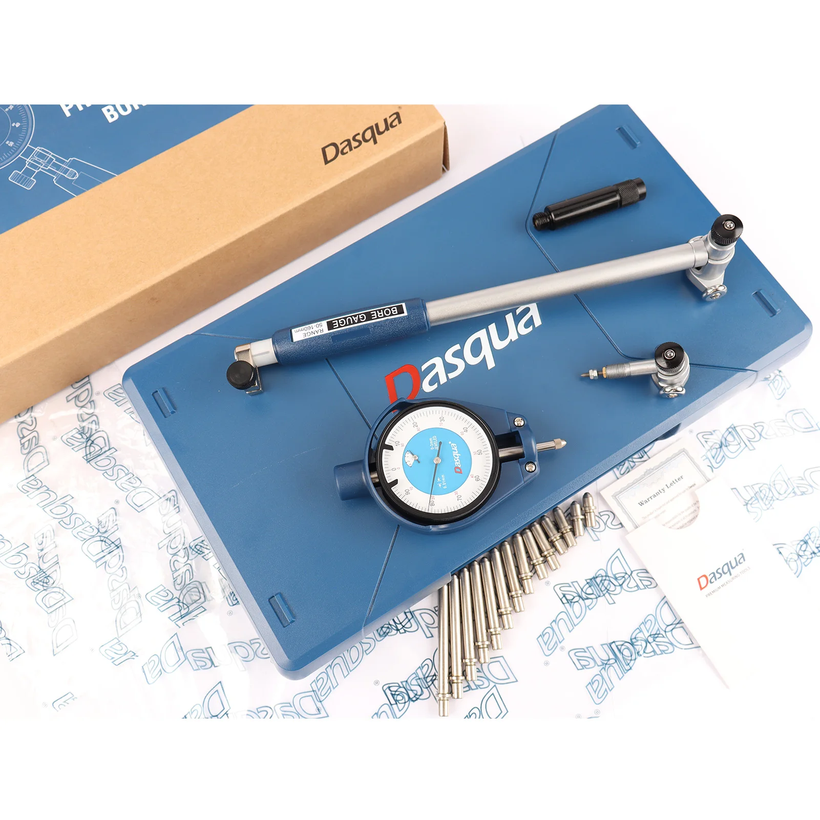 DASQUA Extra Long Range 35-160mm Dial Bore Gauge Set for Deep Engine Cylinder Measurement with Carbide Anvils
DASQUA Extra Long Range 35-160mm Dial Bore Gauge Set for Deep Engine Cylinder Measurement with Carbide Anvils