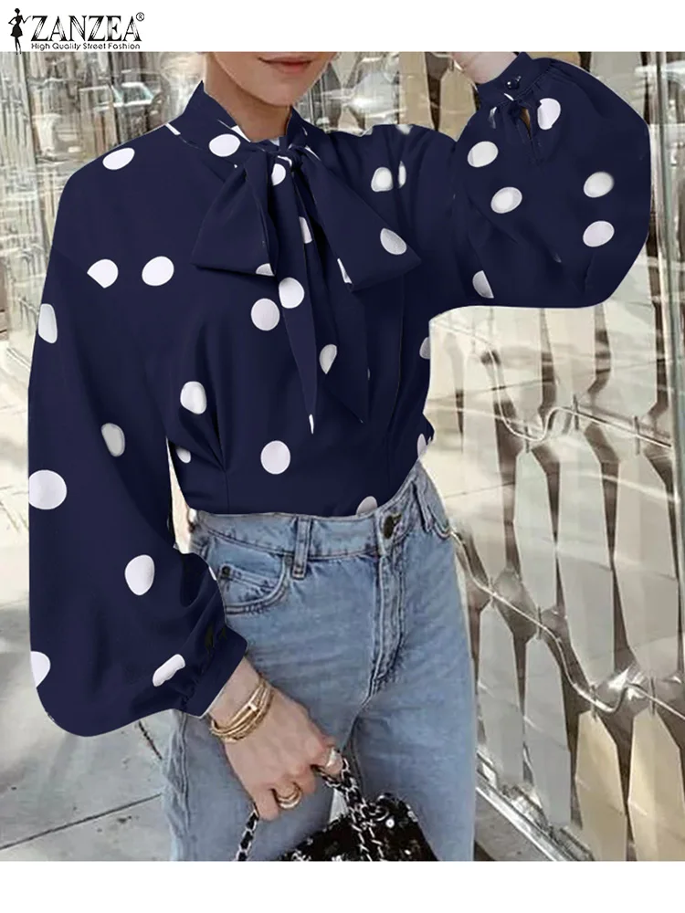 ZANZEA Women Spring Stylish Lace Up Blusas Polka Dot Printed Blouse Long Sleeve Bow Tie Elegant Chemise Office Work OL Tunic Top
ZANZEA Women Spring Stylish Lace Up Blusas Polka Dot Printed Blouse Long Sleeve Bow Tie Elegant Chemise Office Work OL Tunic Top