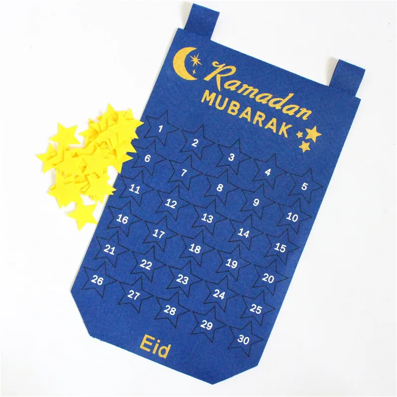 

Рамадан обратный отсчет фетровый календарь ИД Мубарак украшения для дома исламский мусульманский декор для вечеринки Раман кареем Ид Аль Адха детские подарки