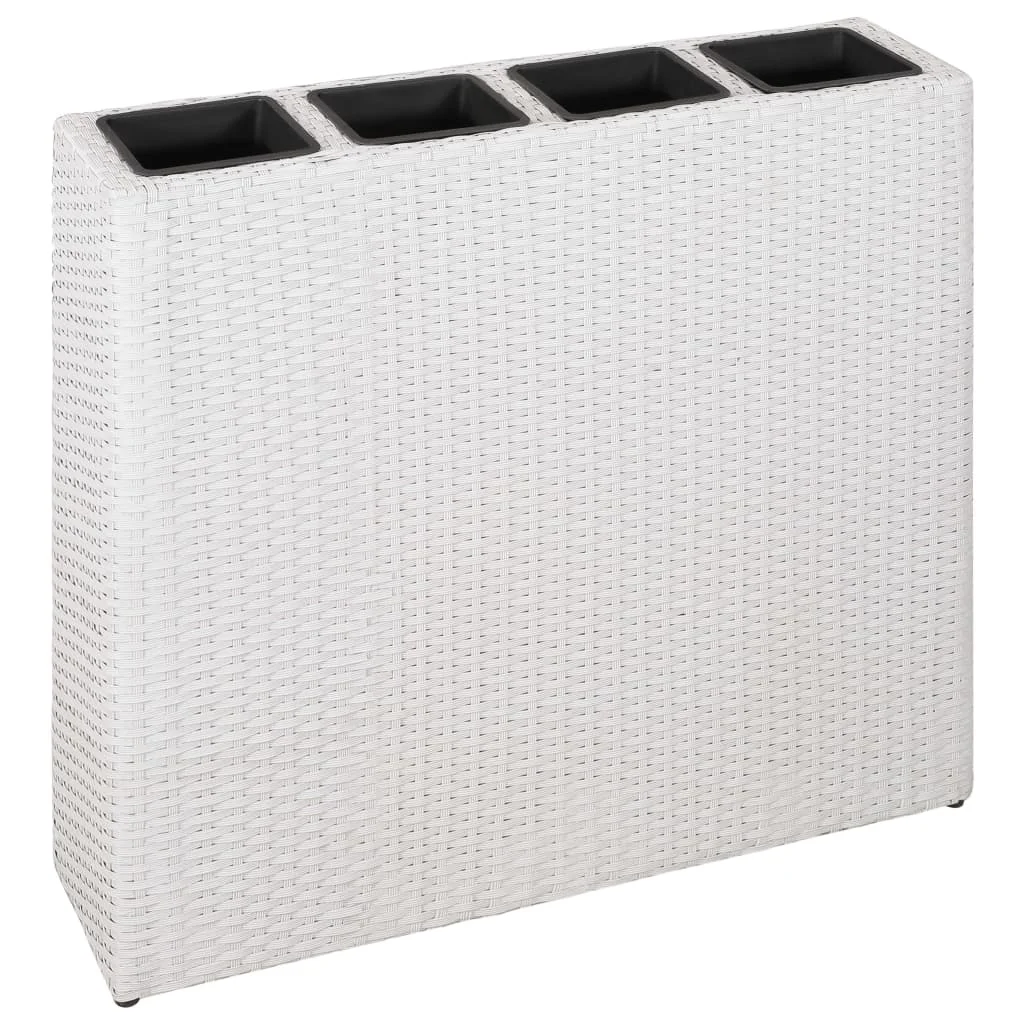Garden Planters with 4 Pots, Poly Rattan Patio Plant Pots, Raised Bed, Garden Decoration White 79 x 22 x 76 cm
Garden Planters with 4 Pots, Poly Rattan Patio Plant Pots, Raised Bed, Garden Decoration White 79 x 22 x 76 cm