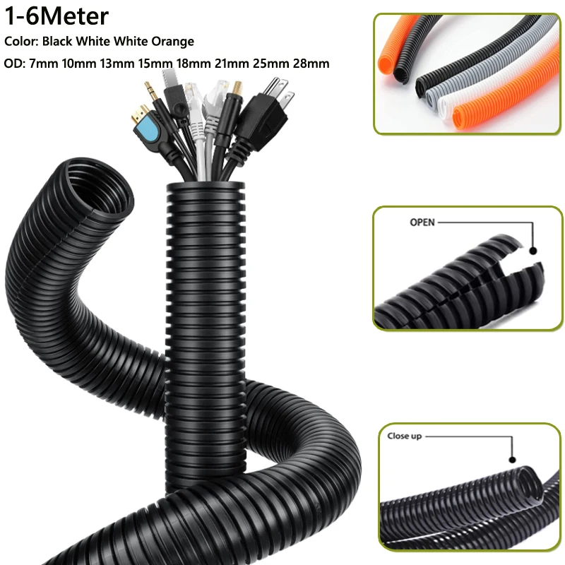 3/6M PP Insulated Corrugated Tube 7mm - 28mm Auto Line Pipe Harness Wire Threading Plastic Split Wire Loom Protection Sleeve
3/6M PP Insulated Corrugated Tube 7mm - 28mm Auto Line Pipe Harness Wire Threading Plastic Split Wire Loom Protection Sleeve