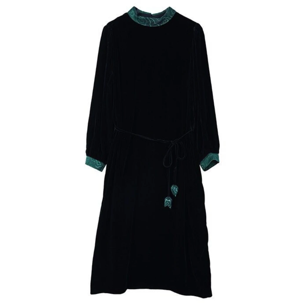 Dresses For Women 2022 High Quality velvet stand collar Patchwork office look business flannel dress with belt plus size 4XL
Dresses For Women 2022 High Quality velvet stand collar Patchwork office look business flannel dress with belt plus size 4XL