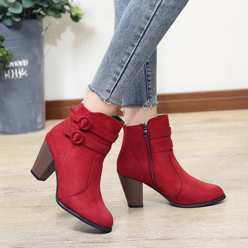 2022 Retro Red Women's Boots Ankle Boots for Women Autumn High Heel Shoes Fashion Zipper Short Boots Size 43 Chelsea Botas Mujer
2022 Retro Red Women's Boots Ankle Boots for Women Autumn High Heel Shoes Fashion Zipper Short Boots Size 43 Chelsea Botas Mujer