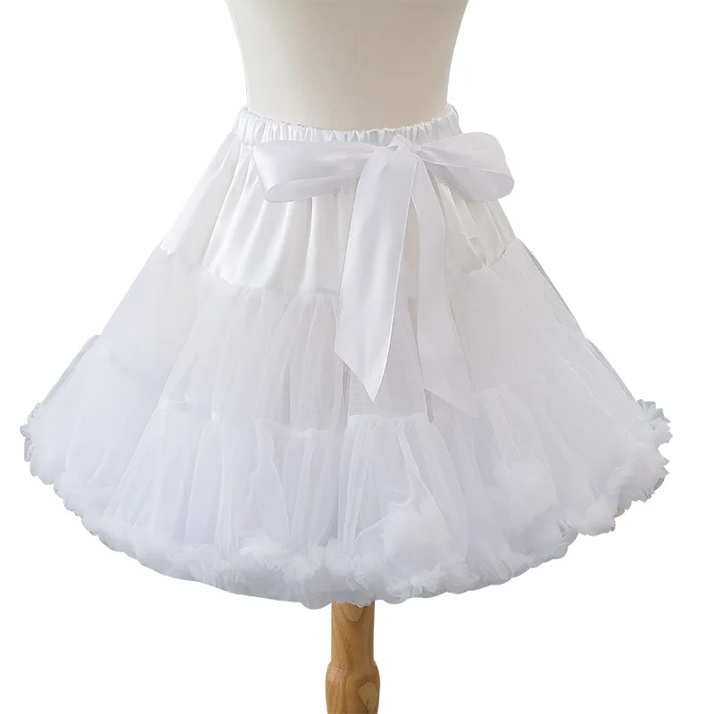 

lolita gauze skirt super violent soft yarn black white two color boneless petticoat 2022