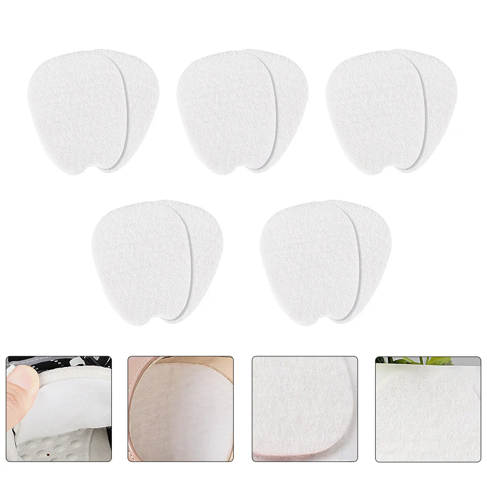 

5 Pairs Tongue Sticker Comfort Sandals Women Felt Forefoot Cushions Insole Pad Front Palm Flannel Invisible Insoles Heels