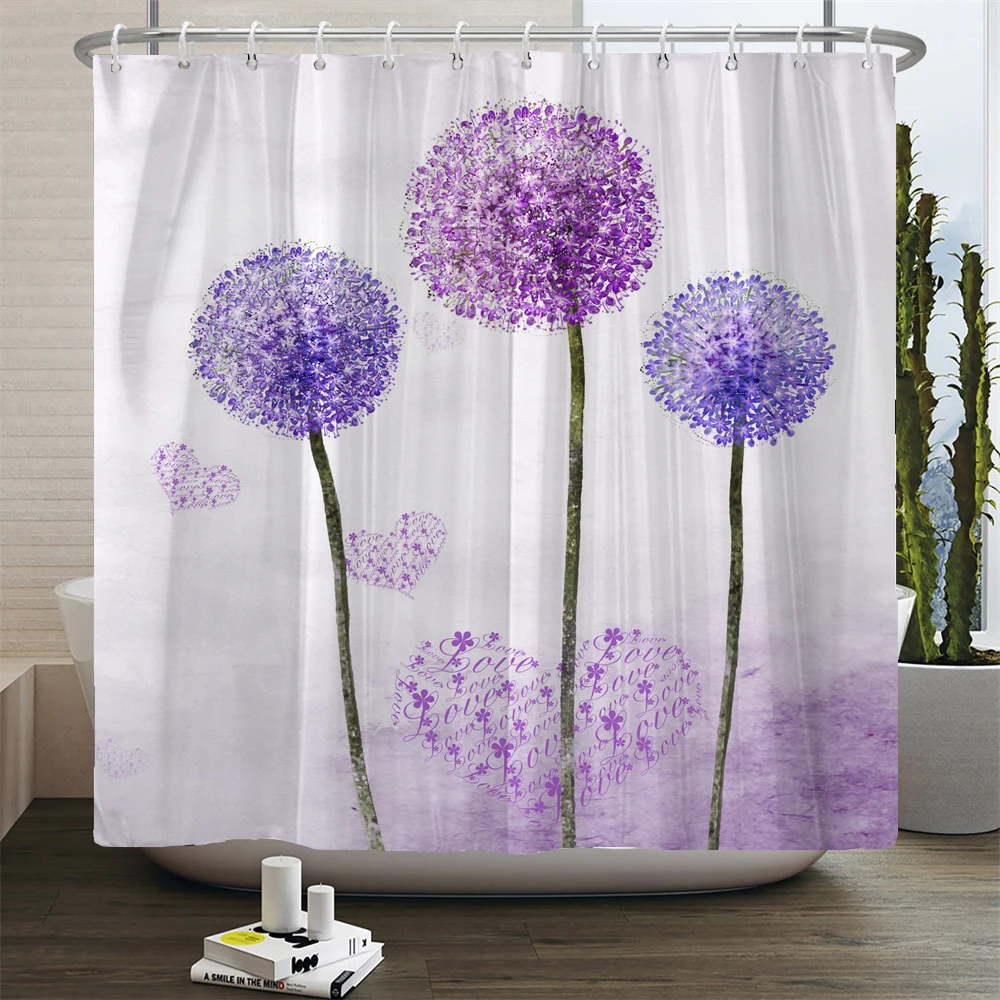 Waterproof Polyester Shower Curtain Purple Dandelion Flowers Bathroom Decor Curtain Nordic style Bathtub With Hooks Home Decor
Waterproof Polyester Shower Curtain Purple Dandelion Flowers Bathroom Decor Curtain Nordic style Bathtub With Hooks Home Decor