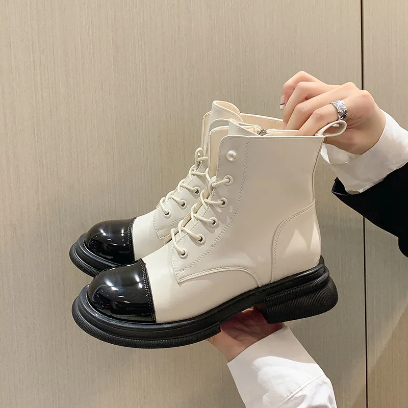 White Ankle Boots Shoes Flat Heel Lace Up Boots-Women Round Toe Low Ladies Rock 2022 Med Autumn PVC Lace-Up PU Basic Retro Cotto
White Ankle Boots Shoes Flat Heel Lace Up Boots-Women Round Toe Low Ladies Rock 2022 Med Autumn PVC Lace-Up PU Basic Retro Cotto