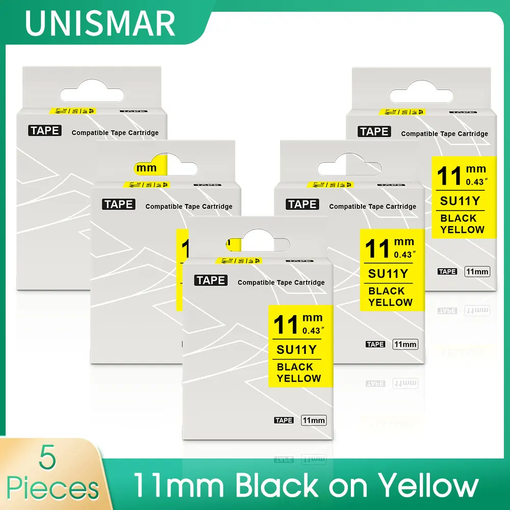 5pcs 11mm Label for Epson SU11Y LK-4YBA5 Heat Shrink Tube Black on Yellow work for Epson LabelWork LW400 LW500 Label Printer 
5pcs 11mm Label for Epson SU11Y LK-4YBA5 Heat Shrink Tube Black on Yellow work for Epson LabelWork LW400 LW500 Label Printer