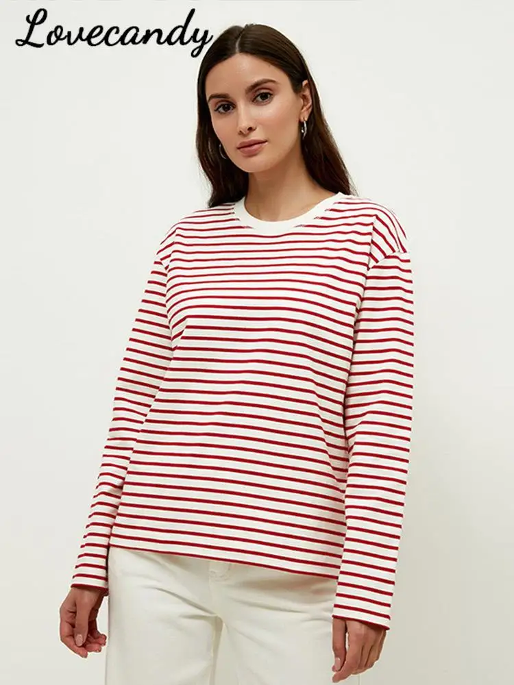 Woman Long Sleeve Striped T-Shirts Fashion Basic Casual O Neck Tops 2022 Autumn Female Cozy Loose Cotton Tees Harajuku Shirt
Woman Long Sleeve Striped T-Shirts Fashion Basic Casual O Neck Tops 2022 Autumn Female Cozy Loose Cotton Tees Harajuku Shirt