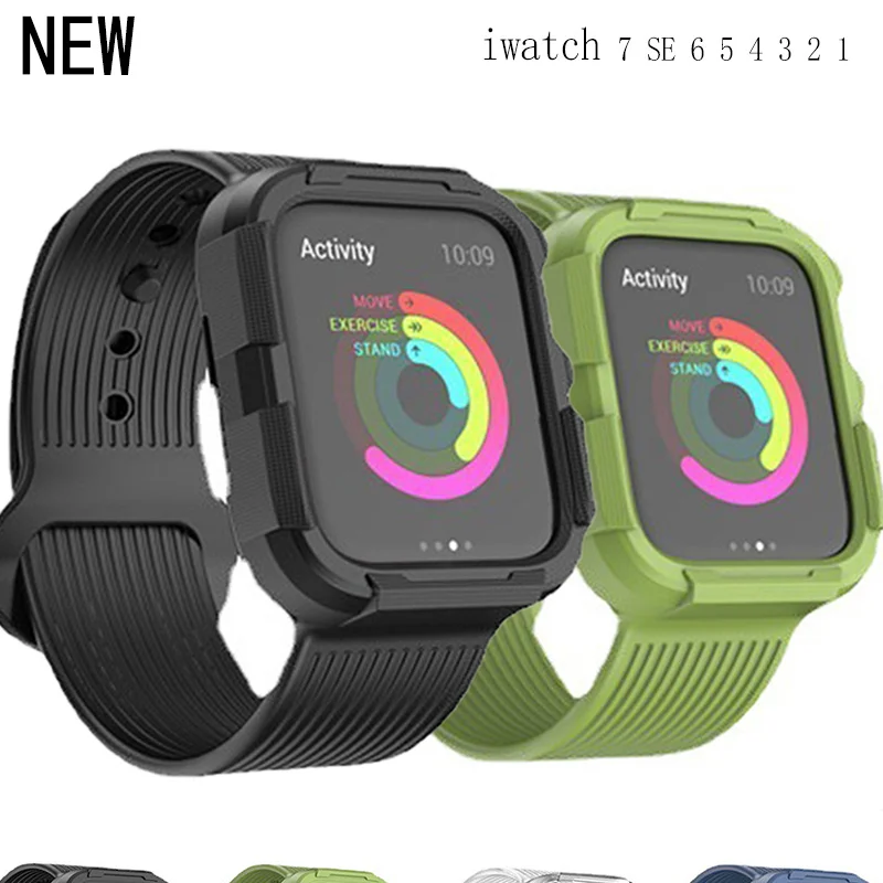 Silicone Sports Band for Apple Watch Strap 7 6 se 42 45MM Bands+Case set Rubber Watchband for iWatch series 5 3 4 40 44mm correa
Silicone Sports Band for Apple Watch Strap 7 6 se 42 45MM Bands+Case set Rubber Watchband for iWatch series 5 3 4 40 44mm correa