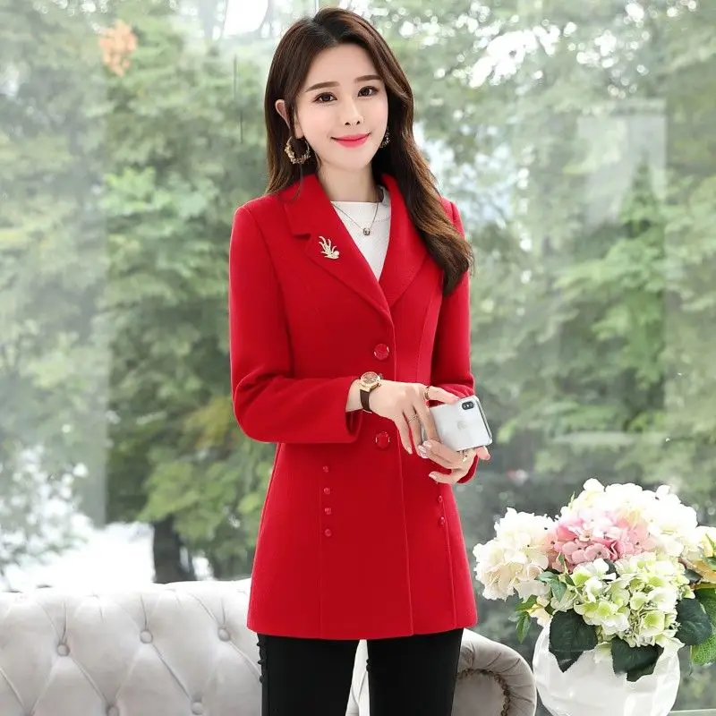 2022 Spring Autumn Korean Women's Woolen Coat Fashion Slim Wild Female Jackets Oversize Korean Fashion Slim Women Blends Coats
2022 Spring Autumn Korean Women's Woolen Coat Fashion Slim Wild Female Jackets Oversize Korean Fashion Slim Women Blends Coats