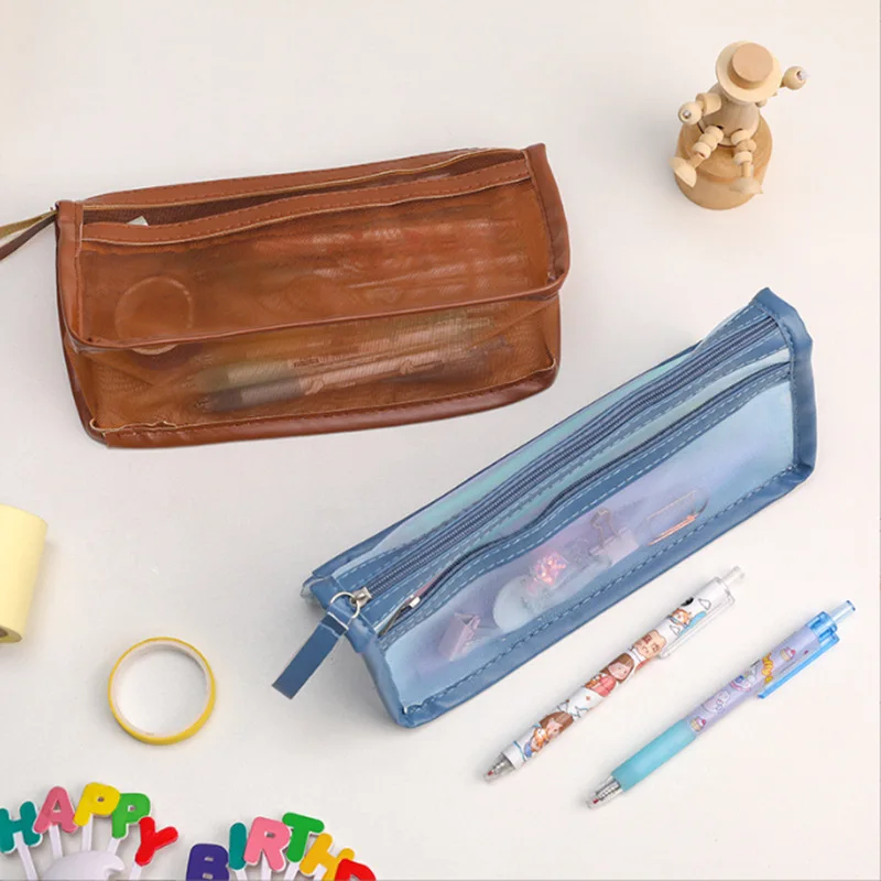 Transparent mesh Pencil Bag Student Large Capacity Pen Case Zipper Pencil Pouch Stationery Holder Women Makeup Storage Bag
Transparent mesh Pencil Bag Student Large Capacity Pen Case Zipper Pencil Pouch Stationery Holder Women Makeup Storage Bag