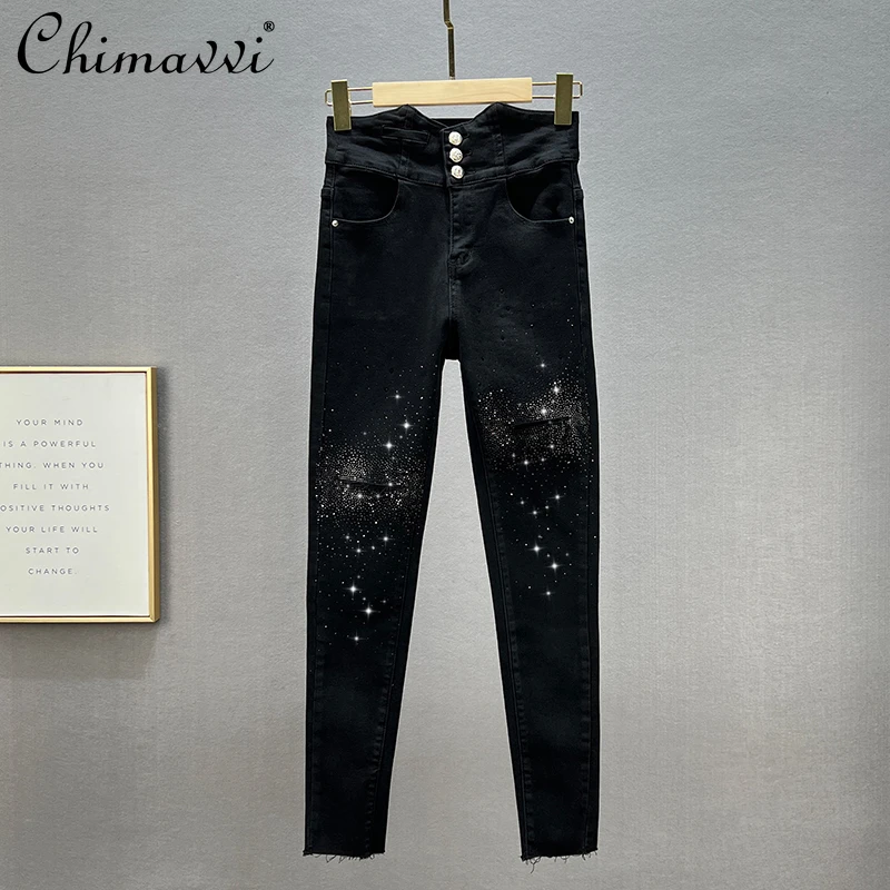 Heavy Embroidery Hot Drilling Jeans Women 2022 Spring Fashion High Waist Cotton Elastic Slim Elegant Fake Ripped Pencil Pants
Heavy Embroidery Hot Drilling Jeans Women 2022 Spring Fashion High Waist Cotton Elastic Slim Elegant Fake Ripped Pencil Pants