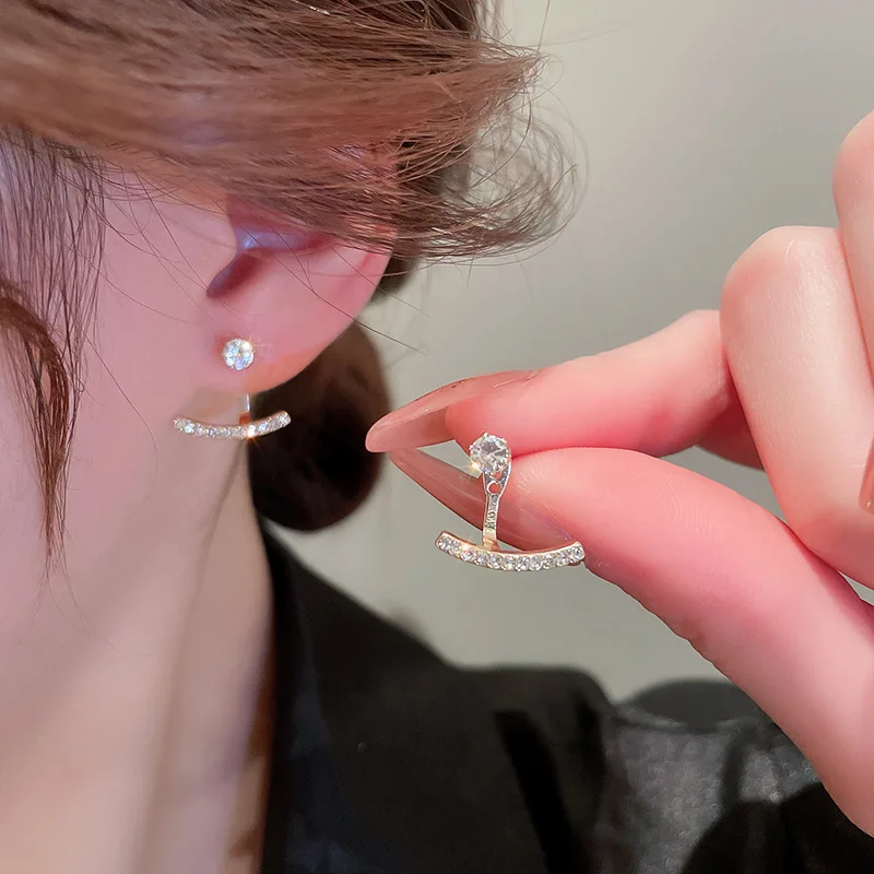 DREJEW Delicate Crystal Earrings For Women Minimalist Arcs Stud Earrings Ear Climber Earings Ladies Jewelry And Accessories
DREJEW Delicate Crystal Earrings For Women Minimalist Arcs Stud Earrings Ear Climber Earings Ladies Jewelry And Accessories