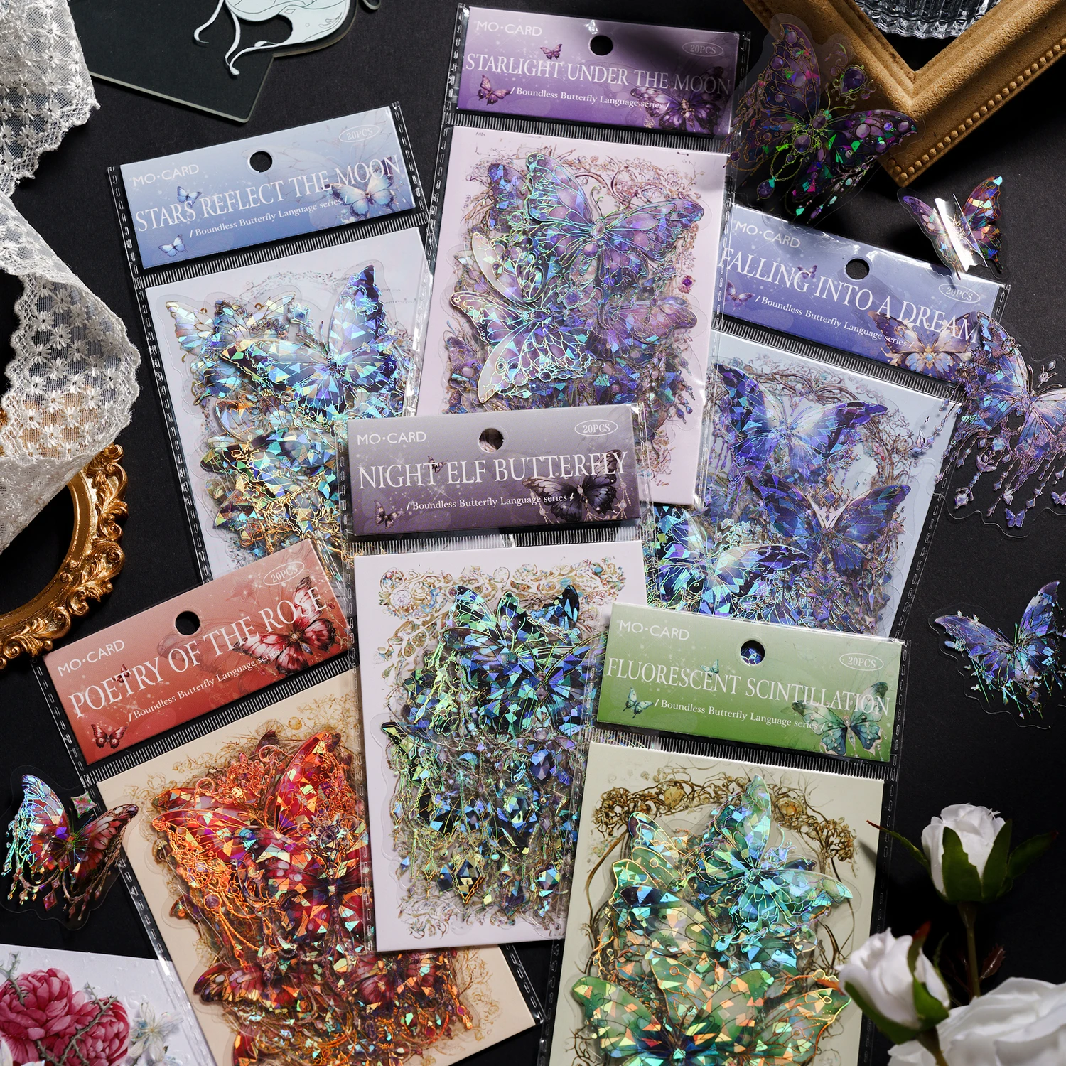 20 pcs Vintage INS laser PET Butterfly Stickers pack Creativity waterproof Adhesive Diy Sticker Decorative Stationery Supplies
20 pcs Vintage INS laser PET Butterfly Stickers pack Creativity waterproof Adhesive Diy Sticker Decorative Stationery Supplies