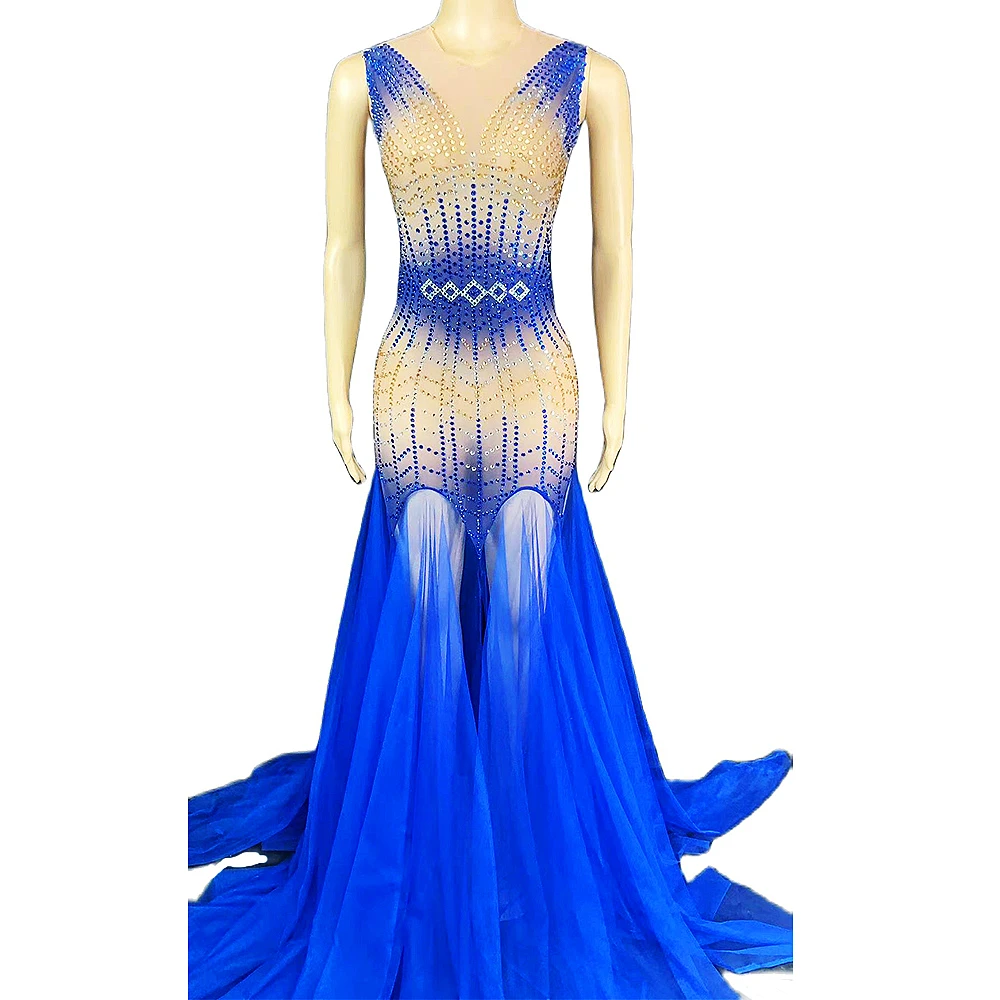 Sparkling Rhinestones Women Dresses Sleeveless Sknny Elastic Dresses Evening Party Outfit Personality Performance Costume Ladies
Sparkling Rhinestones Women Dresses Sleeveless Sknny Elastic Dresses Evening Party Outfit Personality Performance Costume Ladies