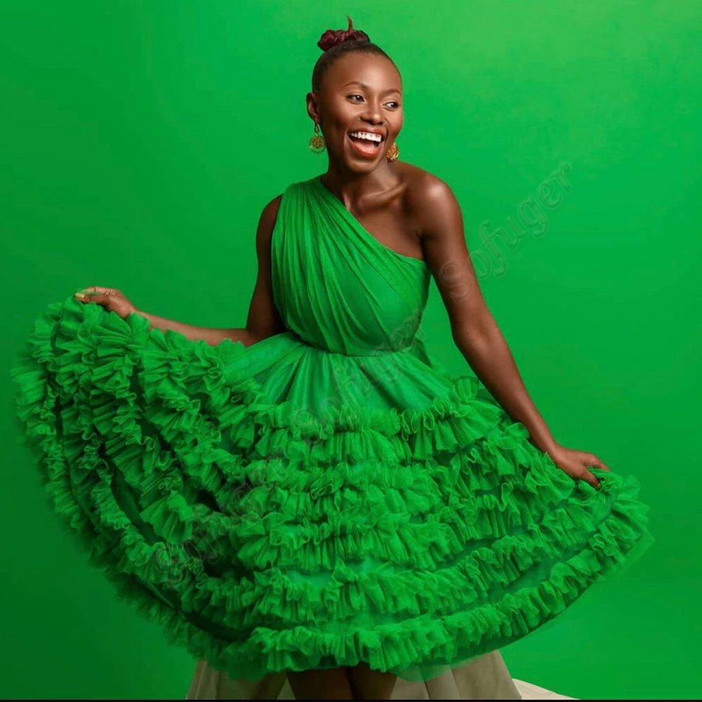 SOFUGE Green Short Tiered Gorgeous Evening Dresses For Women Prom Dresses One-Shoulder Customized Vestidos De Noche
SOFUGE Green Short Tiered Gorgeous Evening Dresses For Women Prom Dresses One-Shoulder Customized Vestidos De Noche