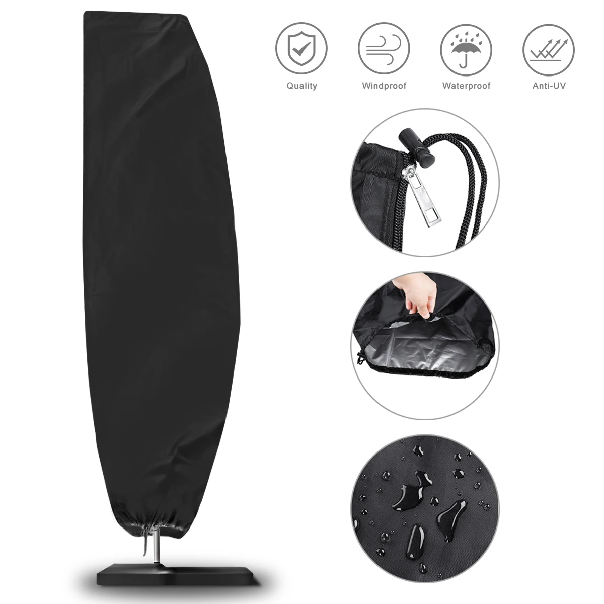 Waterproof Oxford Cloth Outdoor Sunshade Umbrella Cover Garden Weatherproof Patio Cantilever Parasol Rain Cover 265x70x40/50cm
Waterproof Oxford Cloth Outdoor Sunshade Umbrella Cover Garden Weatherproof Patio Cantilever Parasol Rain Cover 265x70x40/50cm
