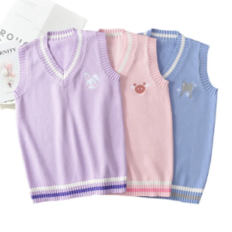2022 Spring-Autumn Sweater Vest Women Embroidered knitted rabbit pig print couple dress college style cotton V-neck fresh sweet
2022 Spring-Autumn Sweater Vest Women Embroidered knitted rabbit pig print couple dress college style cotton V-neck fresh sweet