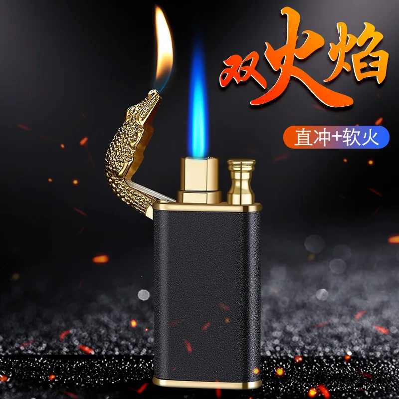 Crocodile Dolphin Double Fire Lighter Creative Direct Windproof Open Flame Conversion Cigarette Lighter Men's Smoking
Crocodile Dolphin Double Fire Lighter Creative Direct Windproof Open Flame Conversion Cigarette Lighter Men's Smoking