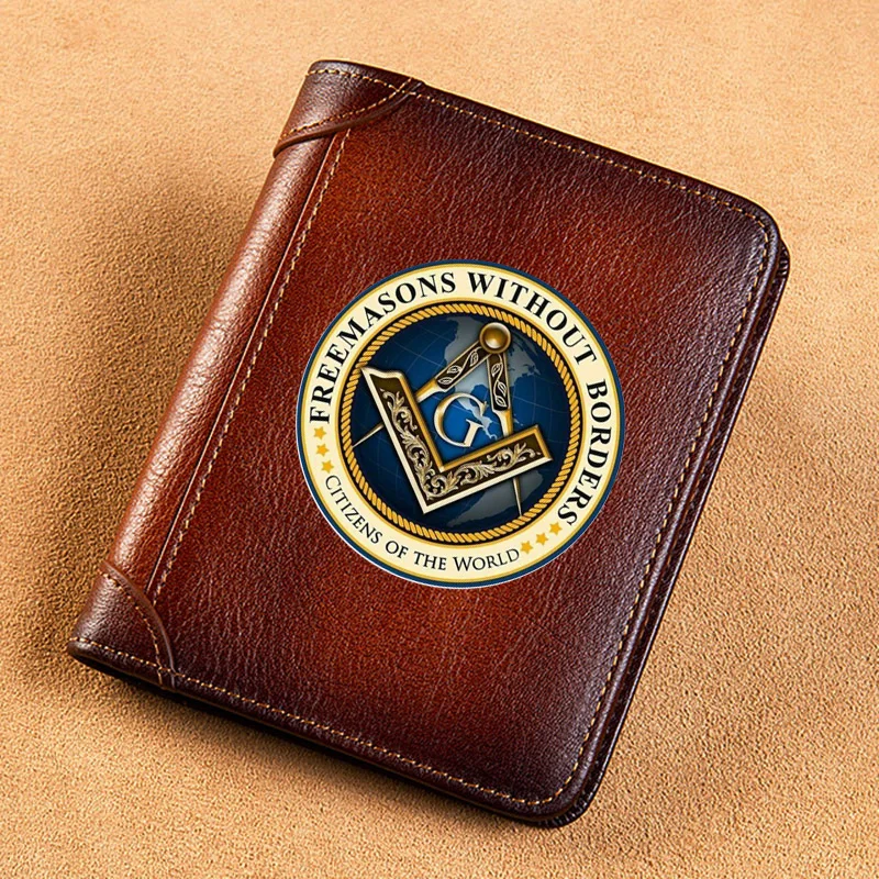 High Quality Genuine Leather Men Wallets Freemasons Without Borders Printing Short Card Holder Purse Luxury Brand Male Wallet
High Quality Genuine Leather Men Wallets Freemasons Without Borders Printing Short Card Holder Purse Luxury Brand Male Wallet